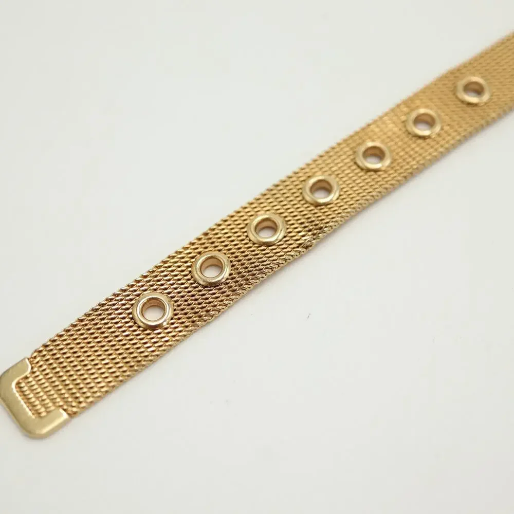 Miami Beach Glam Rock Gold Tone 36mm Red Womens Watch Mesh Band w New Battery